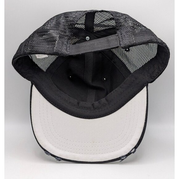 Touch Down Football Bling Baseball Cap Mesh Back Hat Adjustable Strap Distressed - Picture 4 of 5